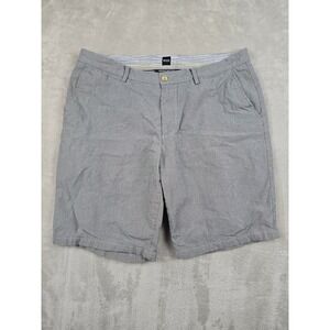BOSS Hugo Boss Shorts Mens 36 Grey Micro Houndstooth Clyde Casual Chino